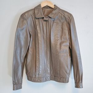 Vintage Women's Brown Classic Directions Leather Jacket Sz 8